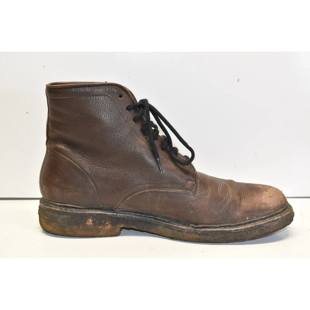 Frye Corey Lace-Up Leather Boots Dark Brown Mens Size 10.5D Chukka Gum‎ Soles
